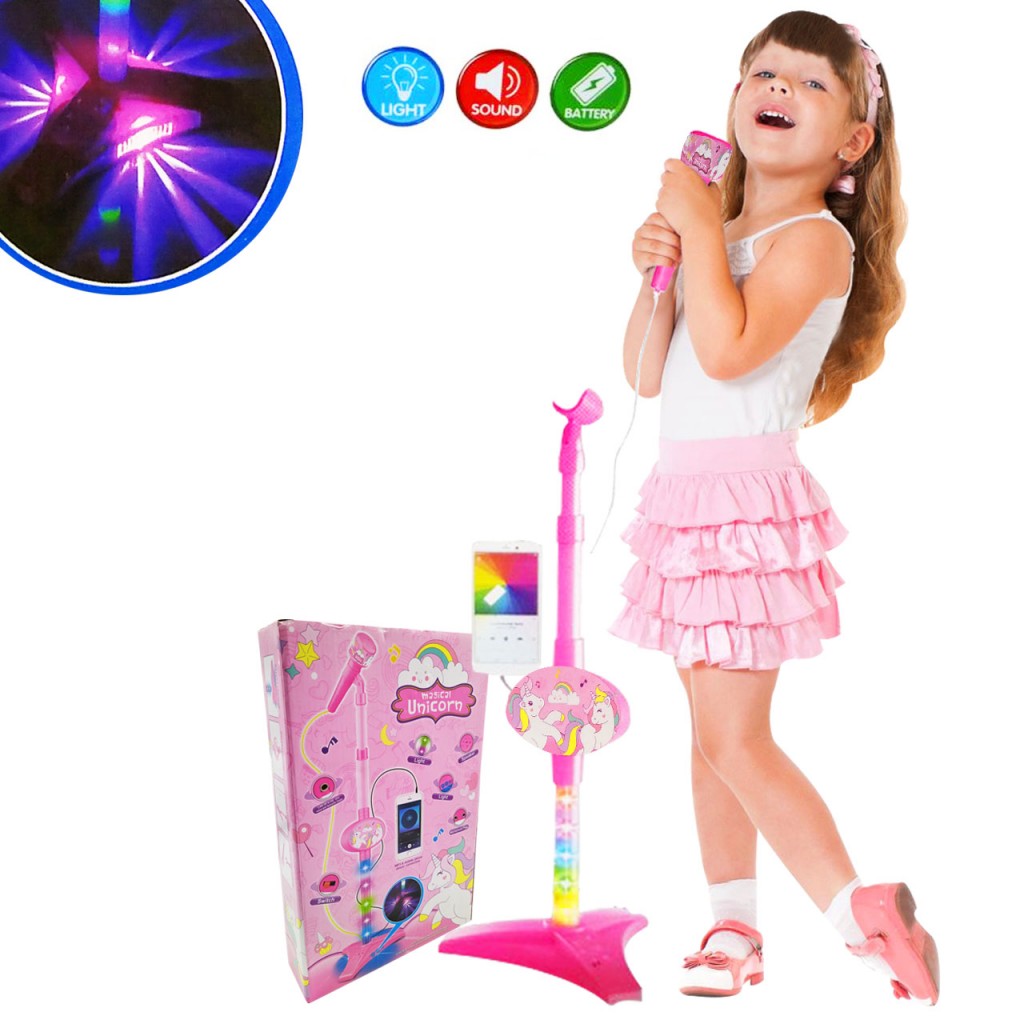 Unicornio Micrófono Juguete Niña Jugueteria Mp3 Luces Didactico