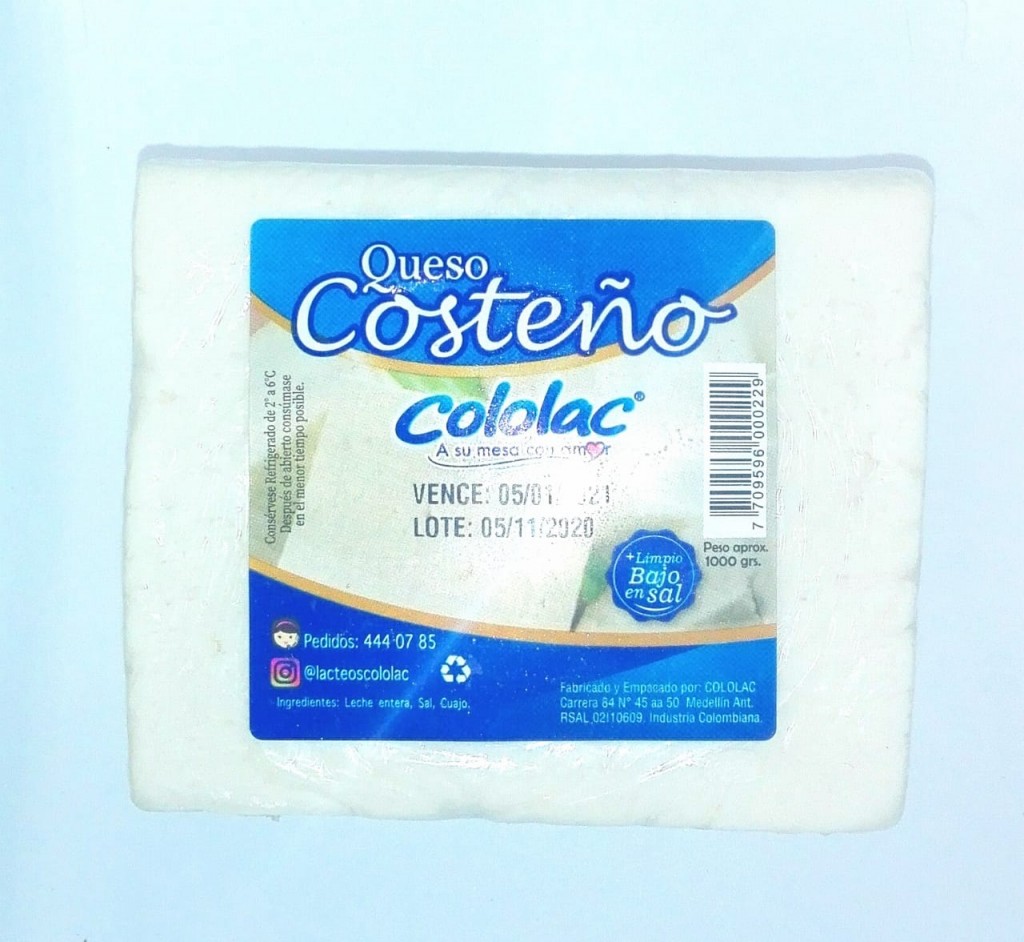 QUESO COSTEÑO COLOLAC *500GR