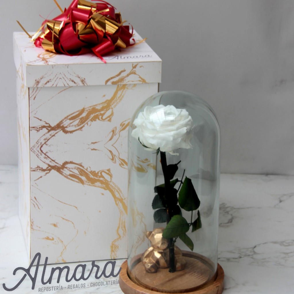 Rosa Preservada Deluxe Blanca