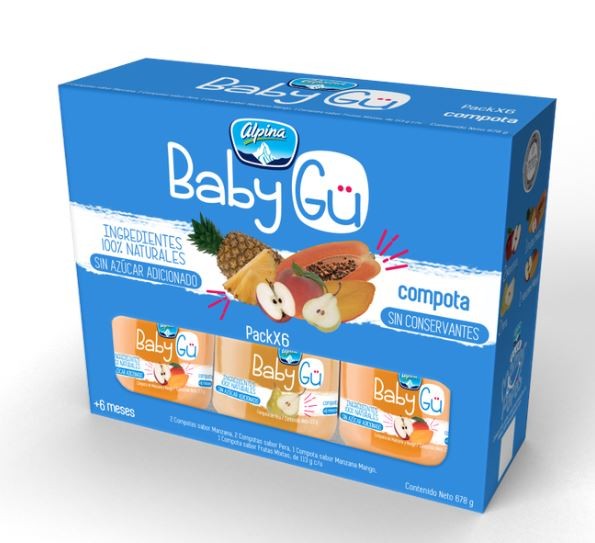 SIXPACK COMPOTA BABYGÜ ALPINA*113GR