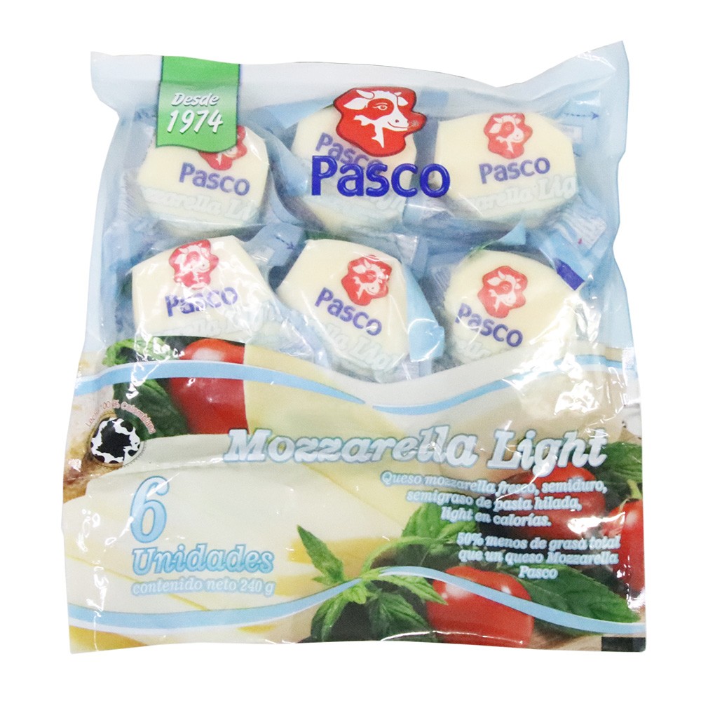 QUESO MOZARELLA LIGHT PASCO*40GR*6UND