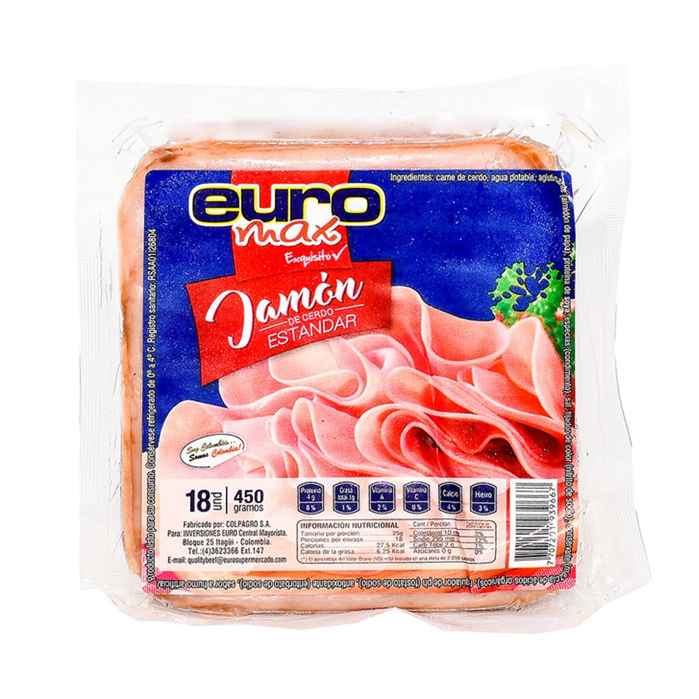 JAMON ESTADAR EUROMAX x 450GR